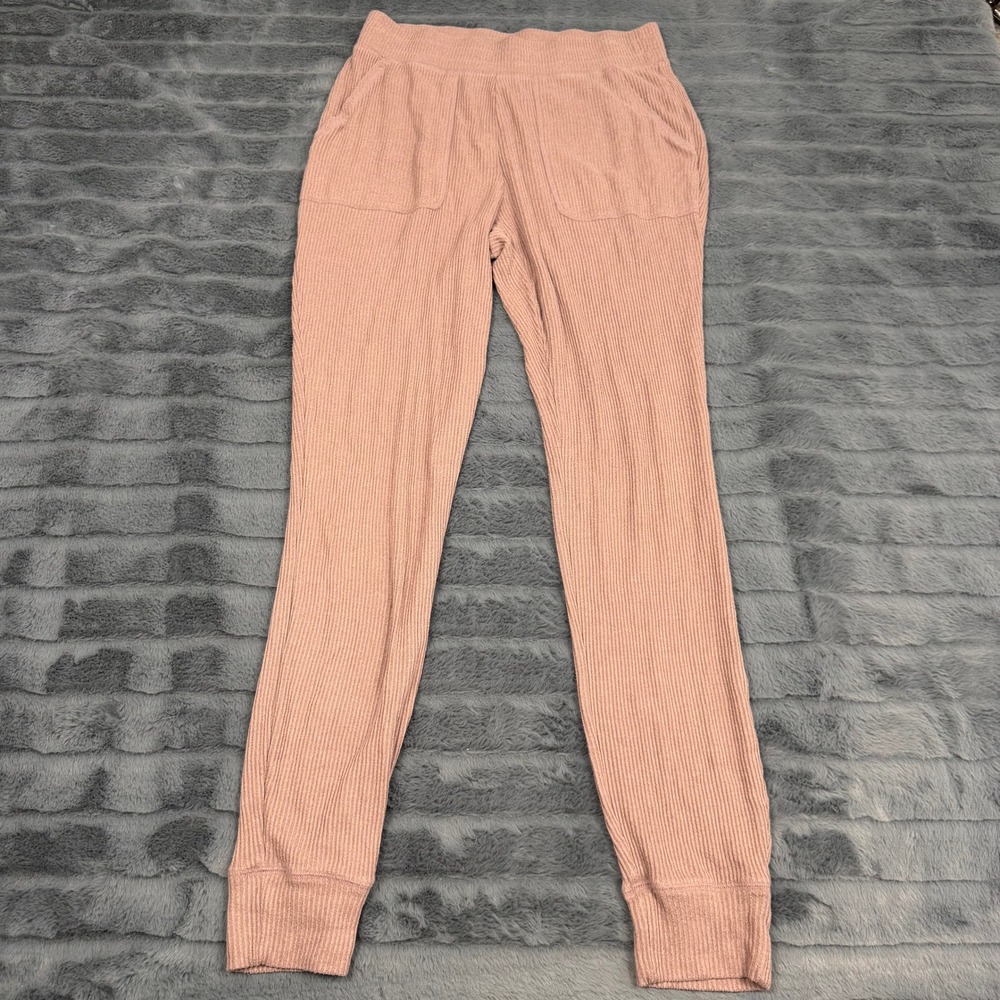 Express Womens Ribbed Knit Joggers Dusty Rose Pink Lounge Pants XS RN 55285